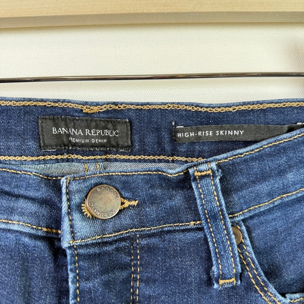 BANANA‎ REPUBLIC Dark Wash High-Rise Skinny Premium Denim Jeans 31S - Picture 3 of 6